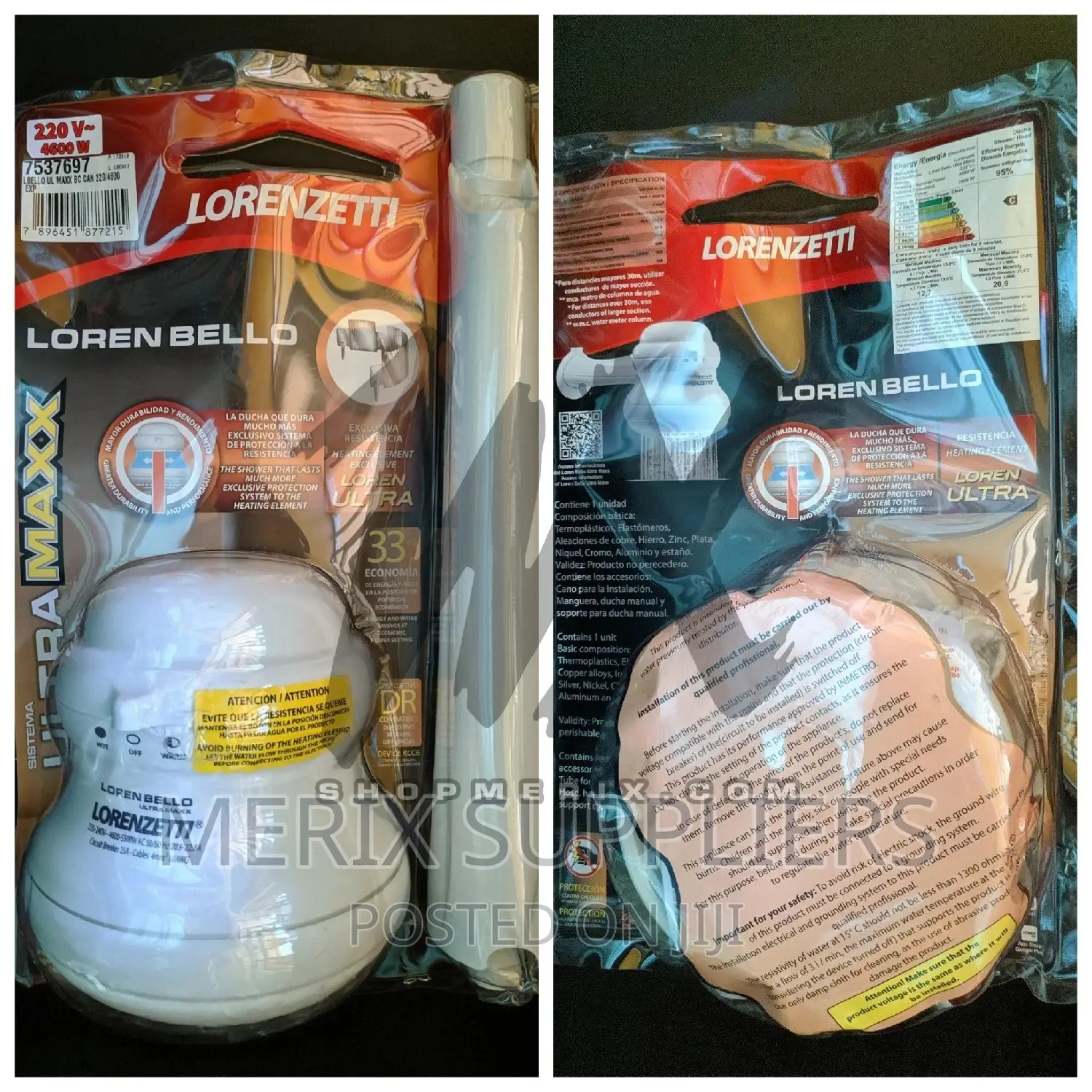 Lorenzetti Loren Bello Ultra Maxx Instant Shower Head