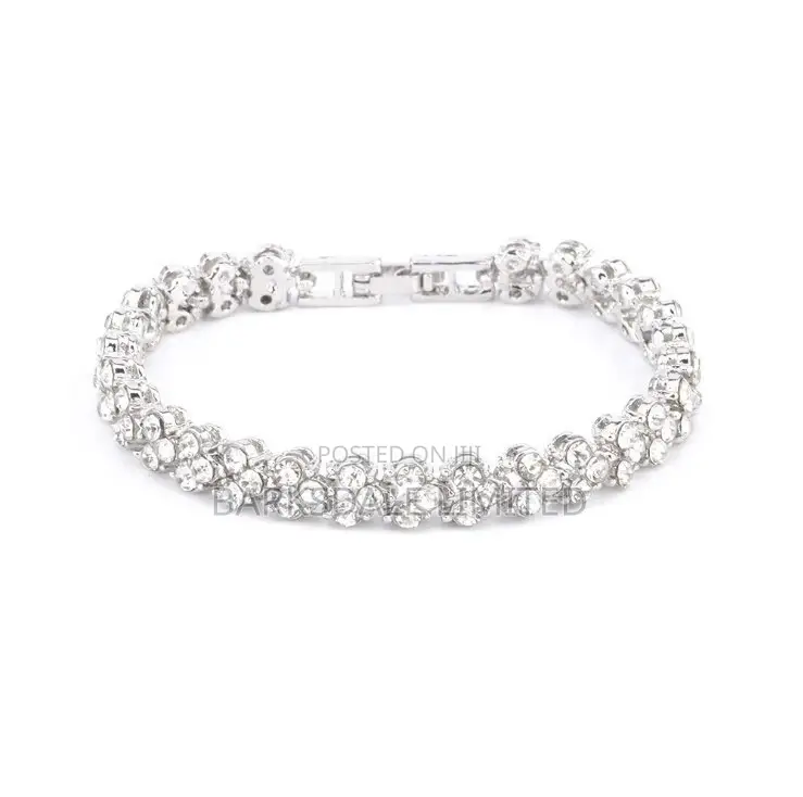 Roman Woman Sterling Silver Crystal Diamond Bracelet