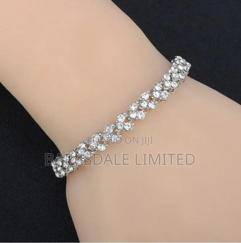 Roman Woman Sterling Silver Crystal Diamond Bracelet