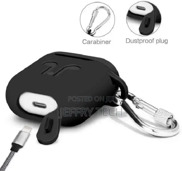 Protective Silicone Full Airpods Case With Carabiner for App
