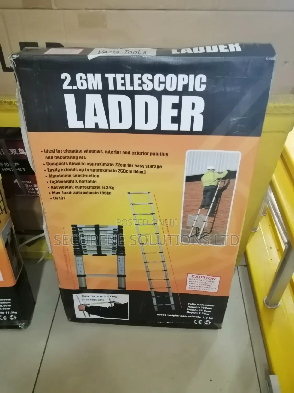 2.6mtrs/8.5ft Single Telescopic Ladder