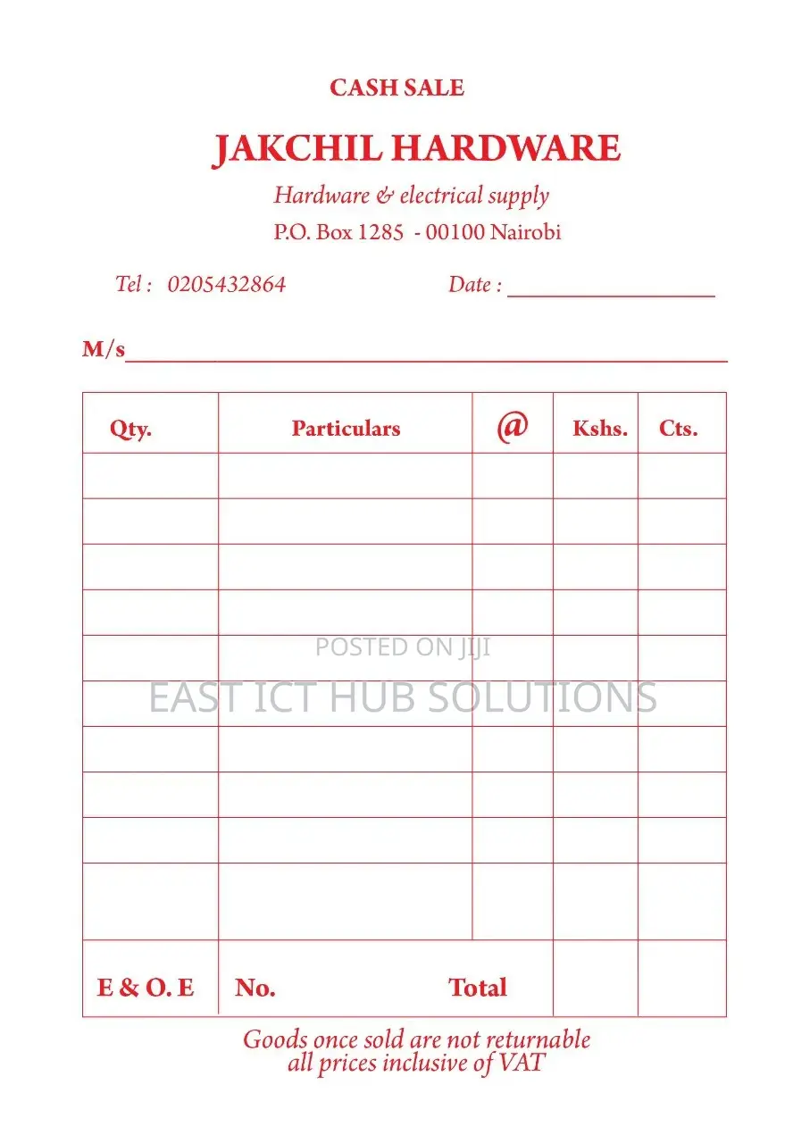 Executive Receipt Books And Office Documents Printing