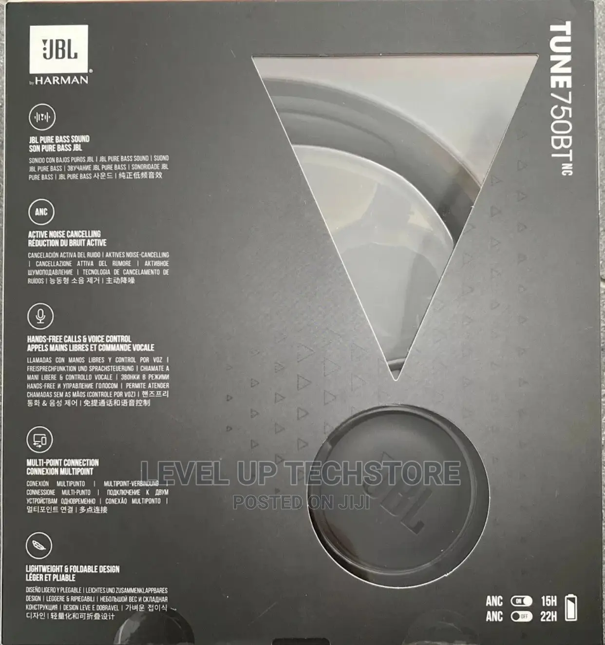 JBL Tune 750 BTNC Wireless Over-ear ANC Headphones - New