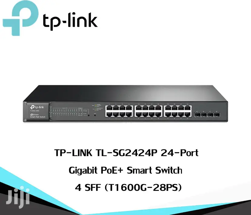 TP Link 24 Port Gigabit Smart Poe+ Switch With 4 SFP Slots