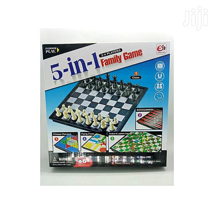 5 In 1 Family Game-chess, Snake& Ladder,