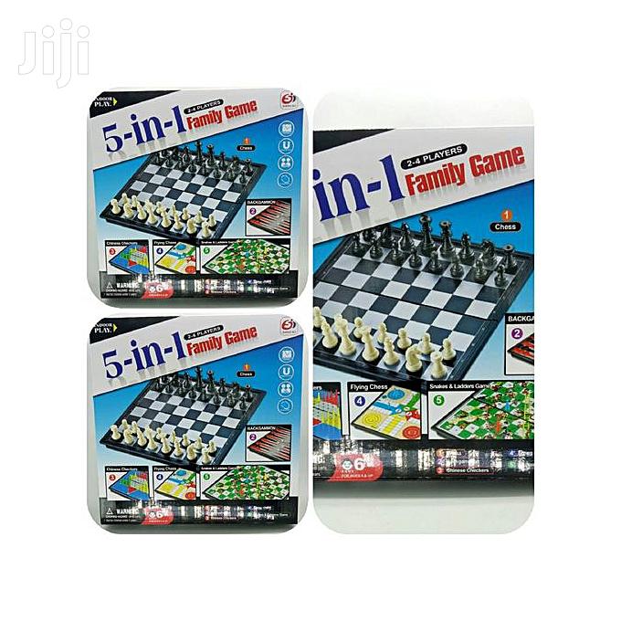 5 In 1 Family Game-chess, Snake& Ladder,