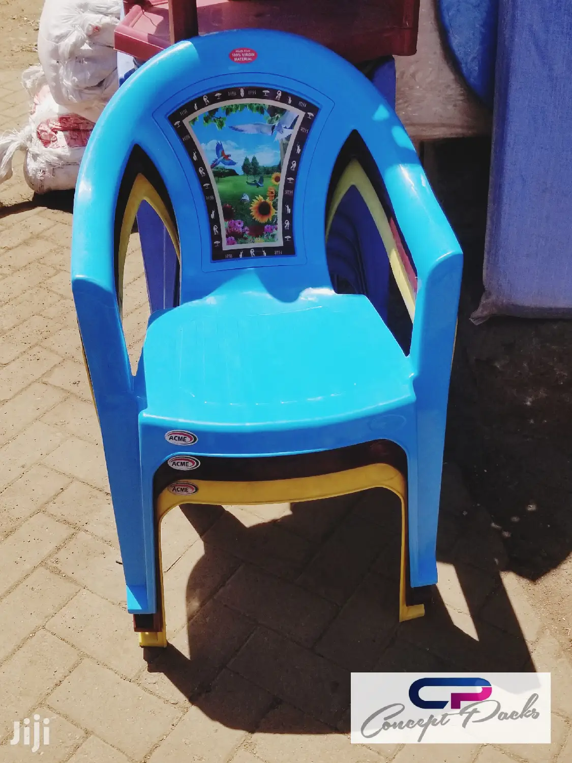 Plastic Chair. Flower Back