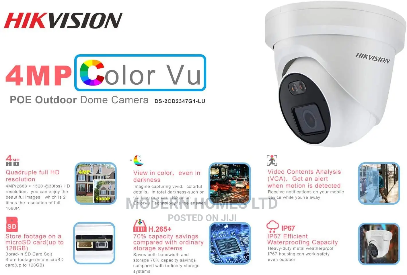 4MP IP Colorvu Built-in MIC Hikvision Network Camera
