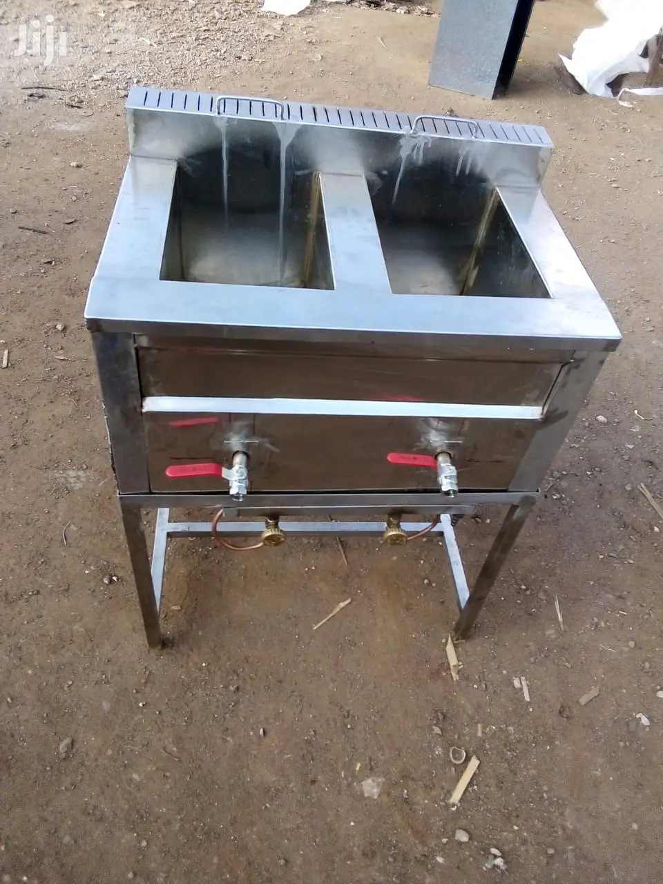 Gas Deep Fryer/Chip's Fryer-Double Stainless Steel 12+12L