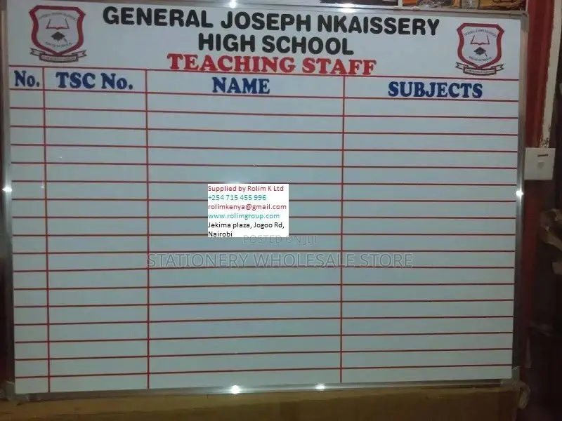 Teaching Staff Board 120cmx60cm