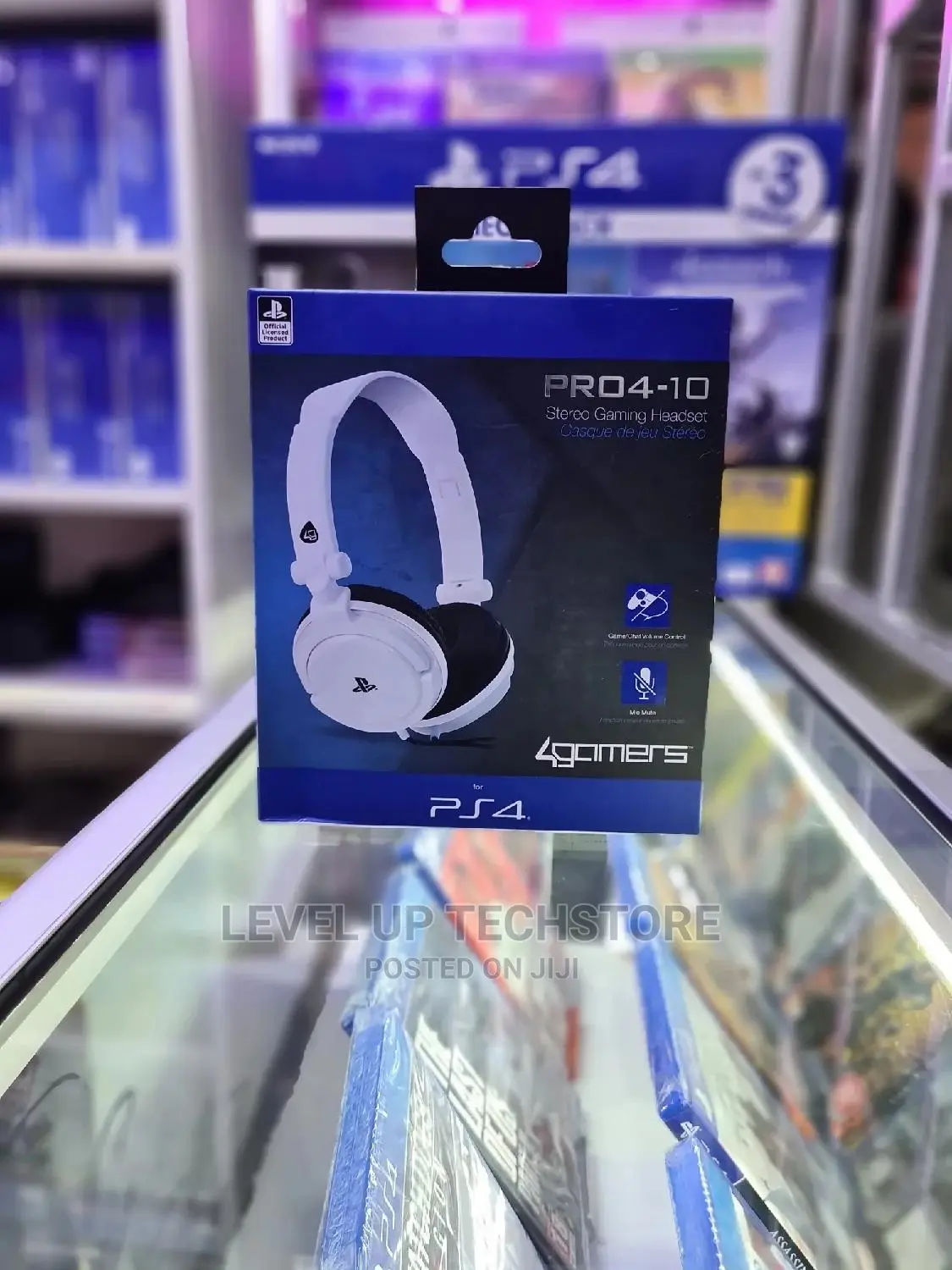 4gamers PS4 Pro 410 Stero Gaming Headset With In-Line Mic.