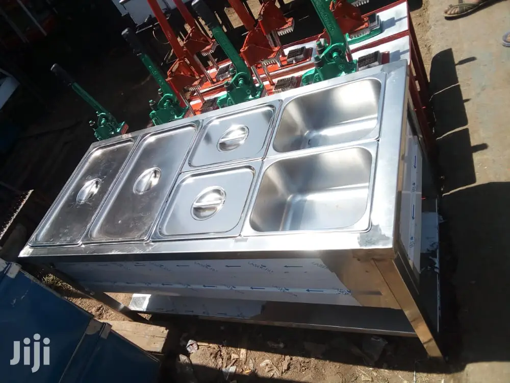 Food Warmer Bain Marie Display 4-Partitions Pure Stainless