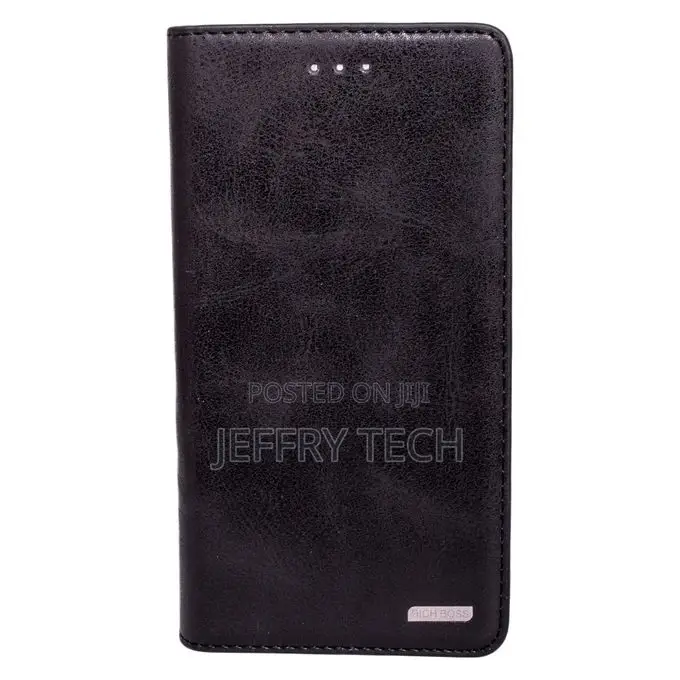 Rich Boss Leather Flip Case for Huawei Y9,Black
