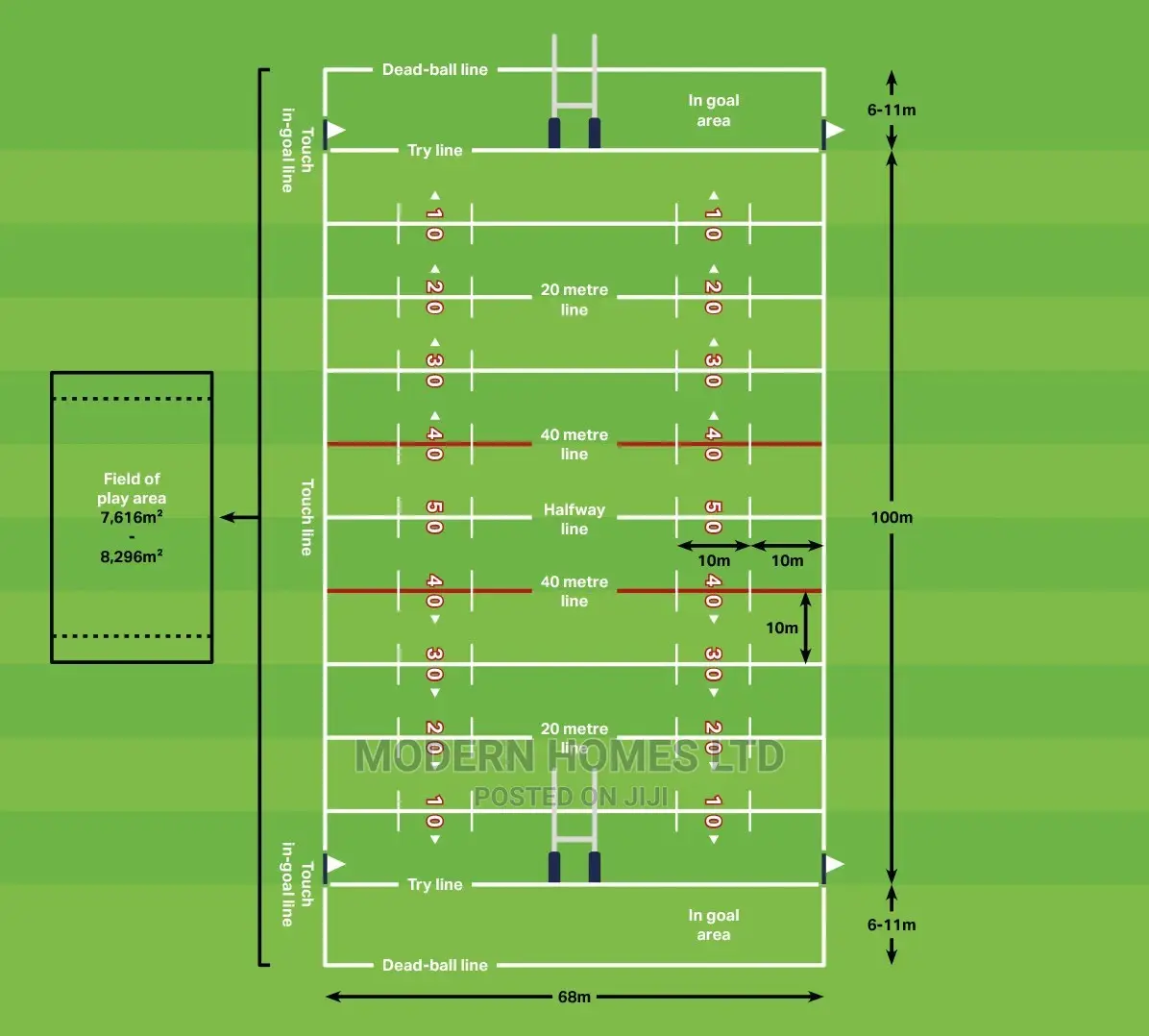 Official Rugby Goal Posts - Pair