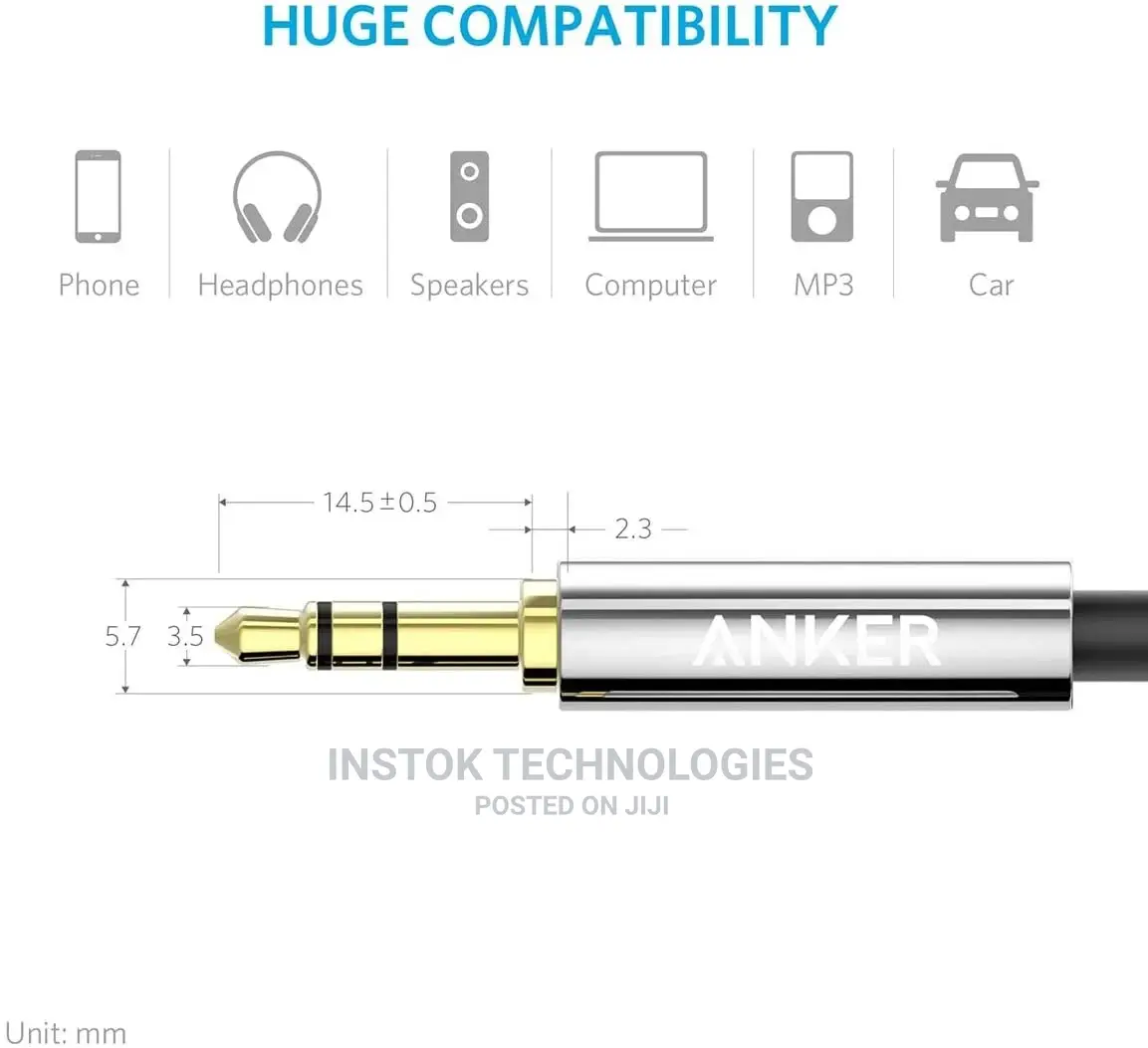 Anker Premium Auxiliary Audio Cable (4ft / 1.2M)