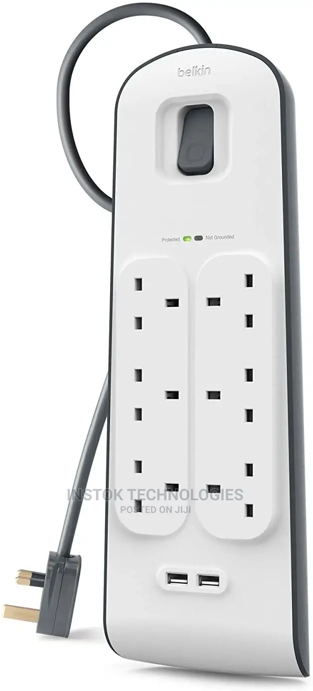 Belkin 6 Way 2 M Surge Protection Extension Cable With 2 X 2
