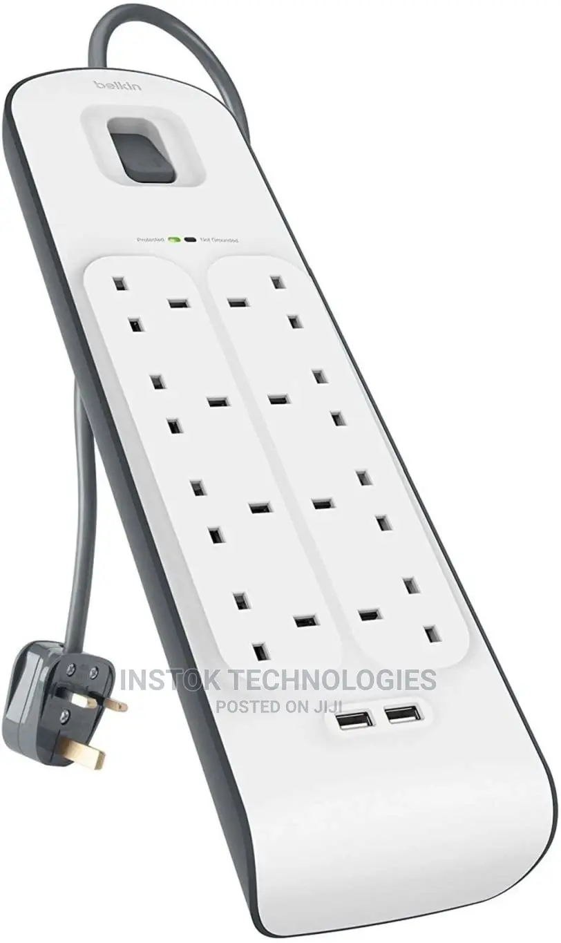 Belkin 8 Way 2 M Surge Protection Extension Cable With 2 X 2
