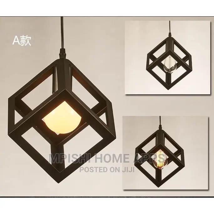 3pcs Geometric Cube Pendant Light Set