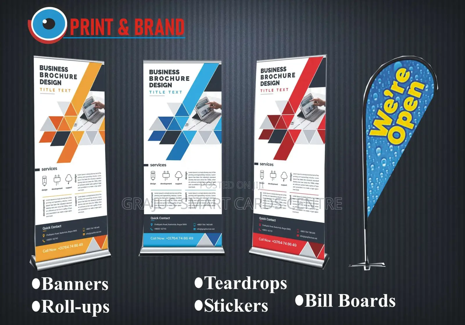 Banners, Stickers, Roll-ups, Tear Drops, Bill Boards