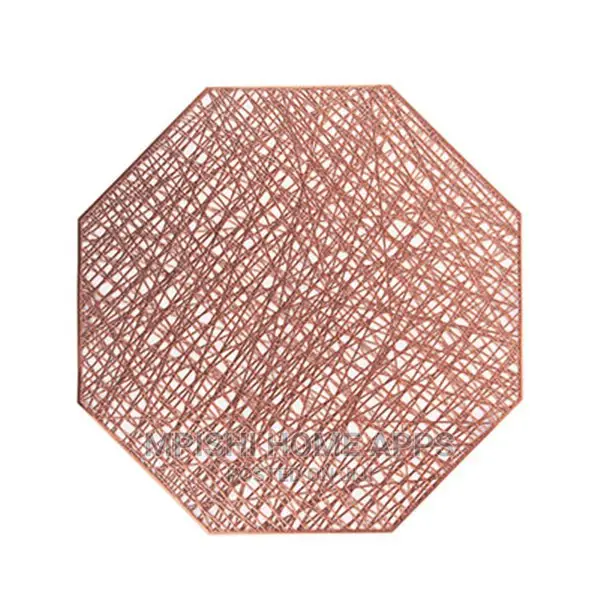 6pcs Octagonal Hollow PVC Placemats