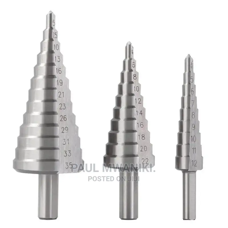 3 Pc HSS Step Drill Bits Set.