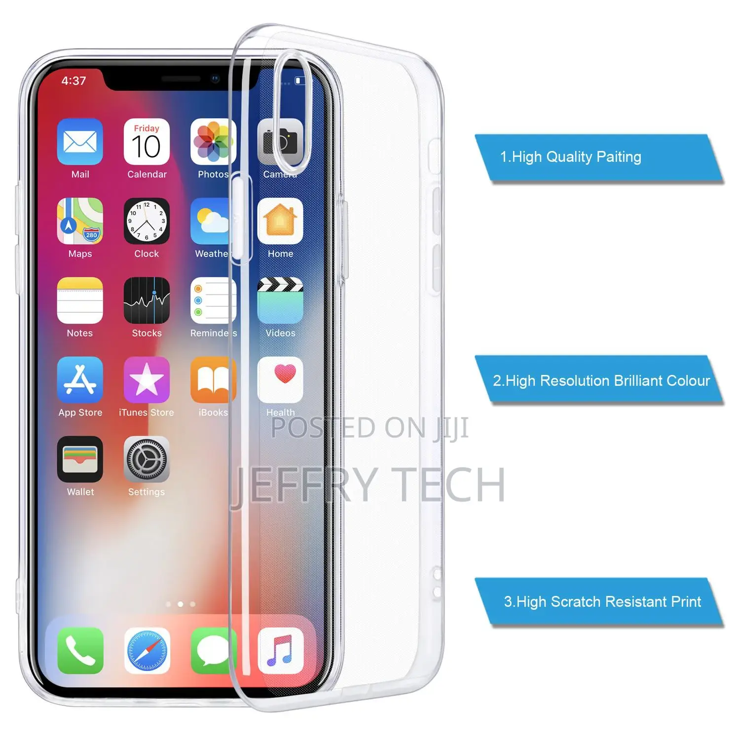 iPhone X Case Slim Clear Soft TPU Cover Support Wireless Cha