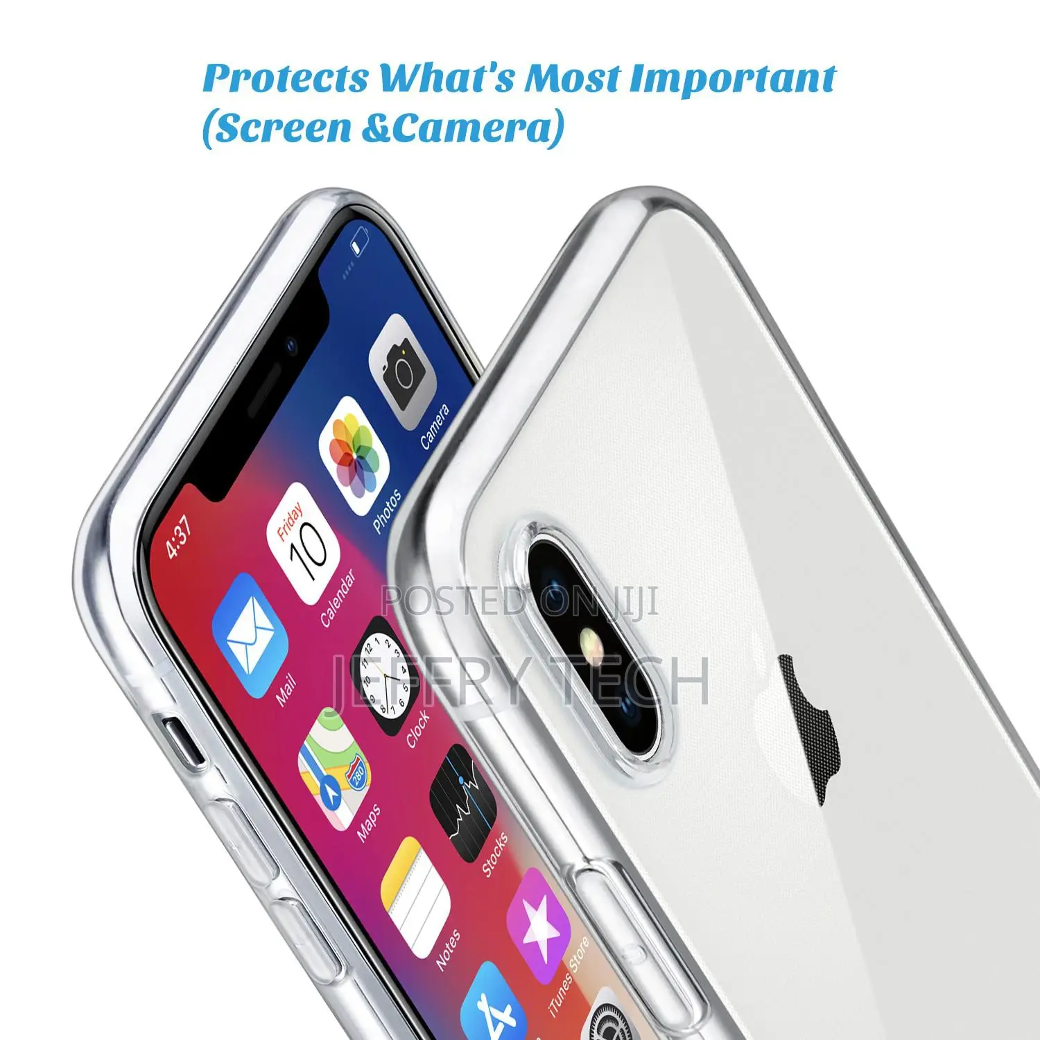 iPhone X Case Slim Clear Soft TPU Cover Support Wireless Cha