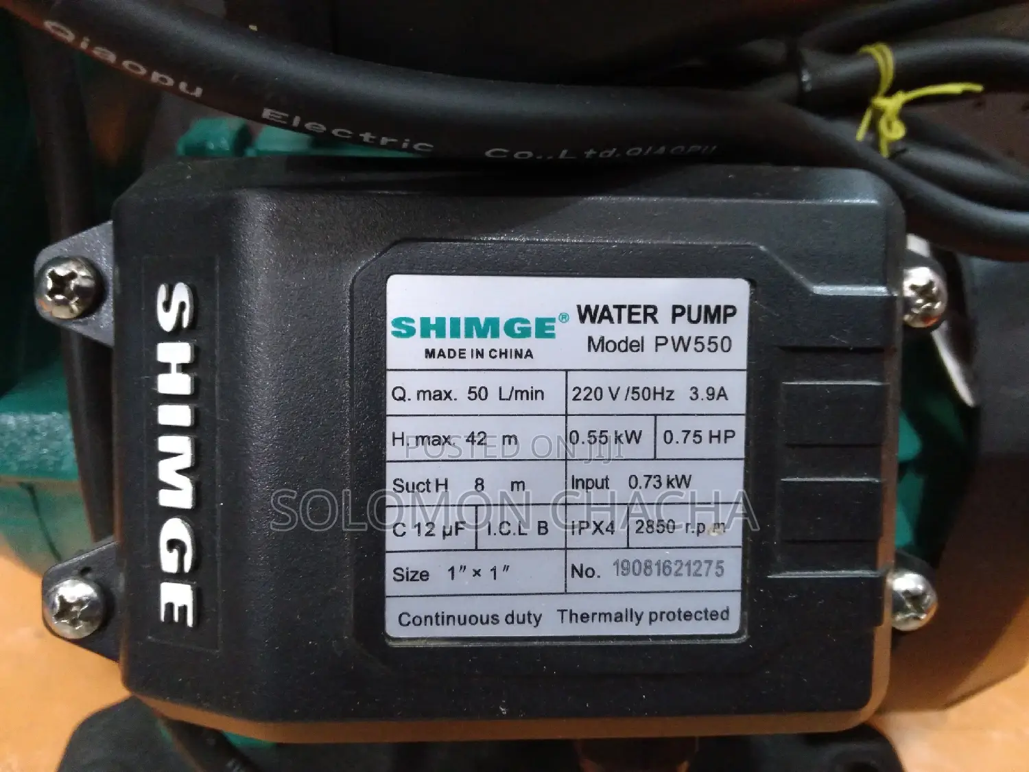 Shimge Pressure Tank Booster Pump 0.75hp 42m