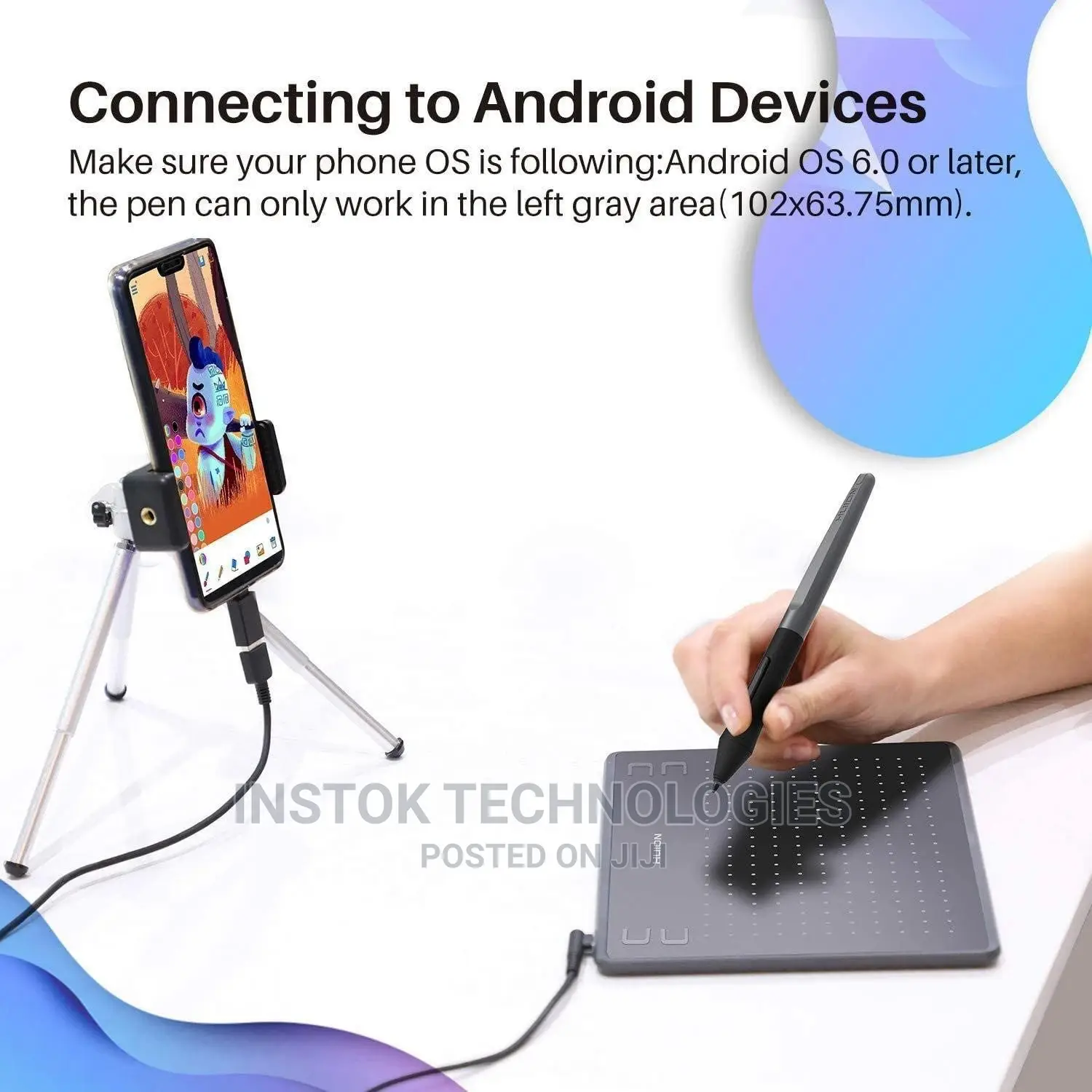 HUION HS64 Graphics Drawing Tablet With Battery-Free Stylus
