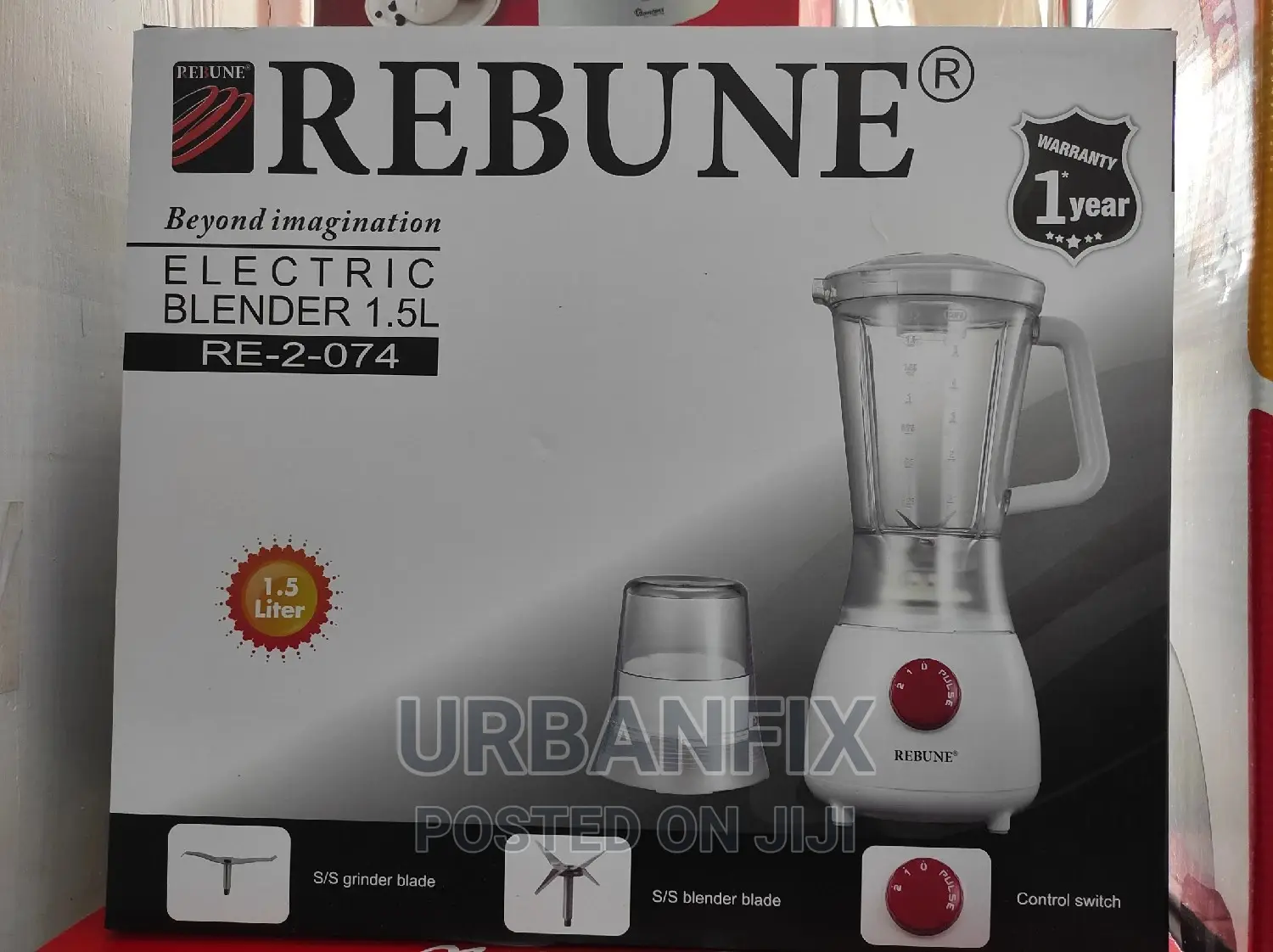 Rebune 1.5ltr Electric Powered Blender With Control Switch