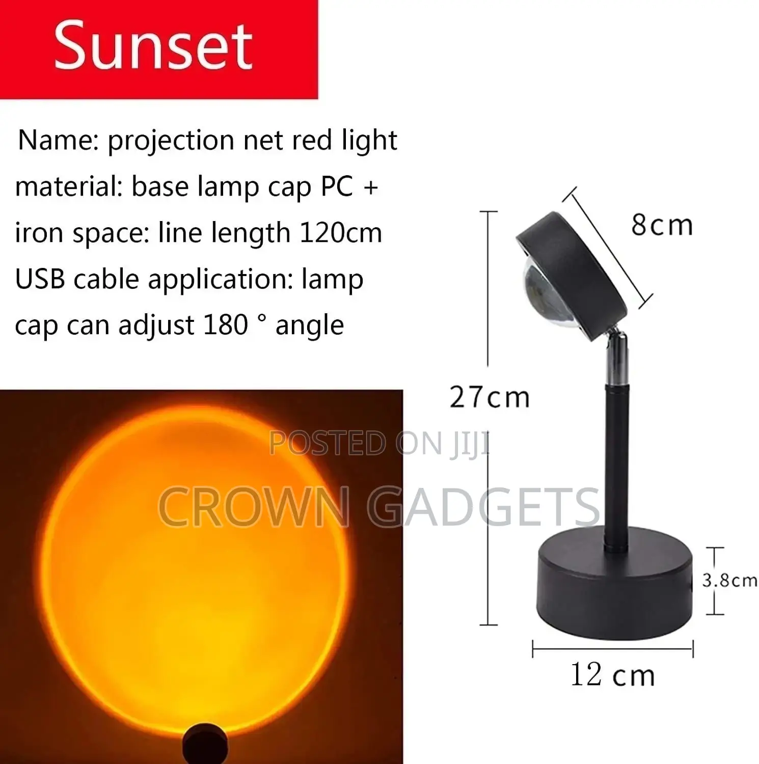 Sunset Projection Floor Lamp, Romantic LED Sunset Projector