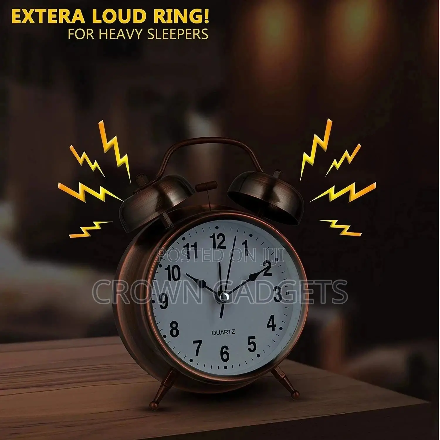 Metal Vintage Alarm Clock With Backlight