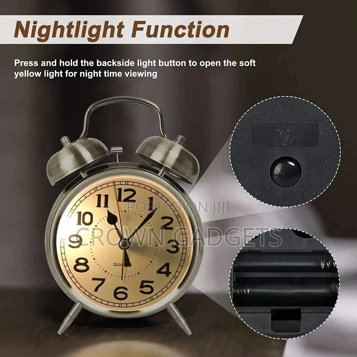 Vintage Analogue Alarm Clock Battery Operated