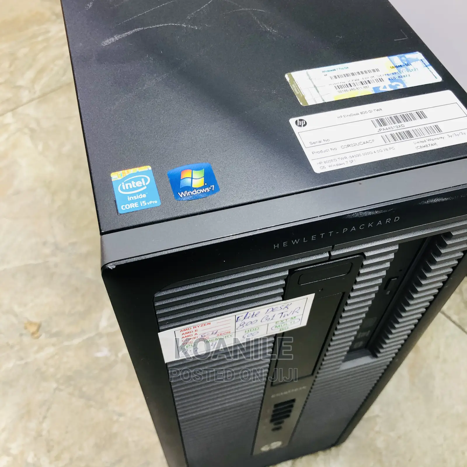 Desktop Computer HP EliteDesk 800 4GB Intel Core I5 HDD 500GB