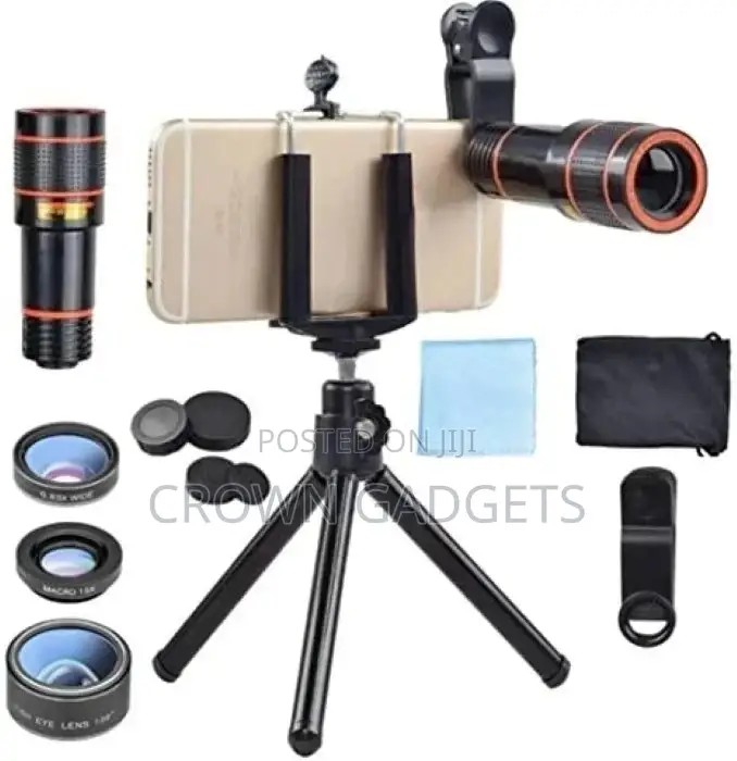 Mobile Phone Tripod With Phone Camera Kit 12x Optical Zoom