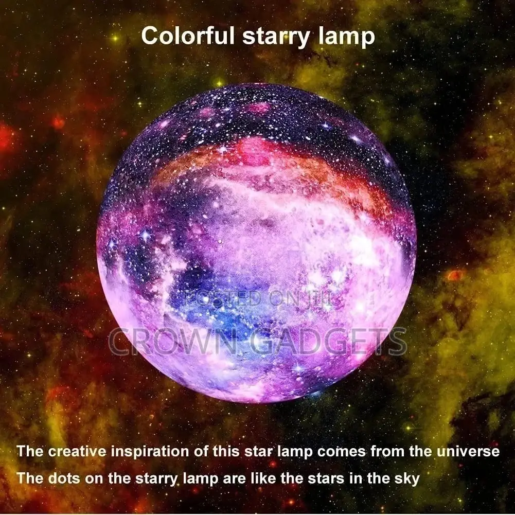 3D Printed 16 Colors RGB Moon Light