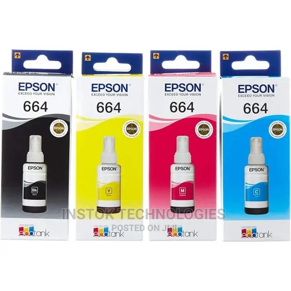 EPSON T6643 Ecotank Ink Bottle 70ml, Magenta, Black, Yellow,