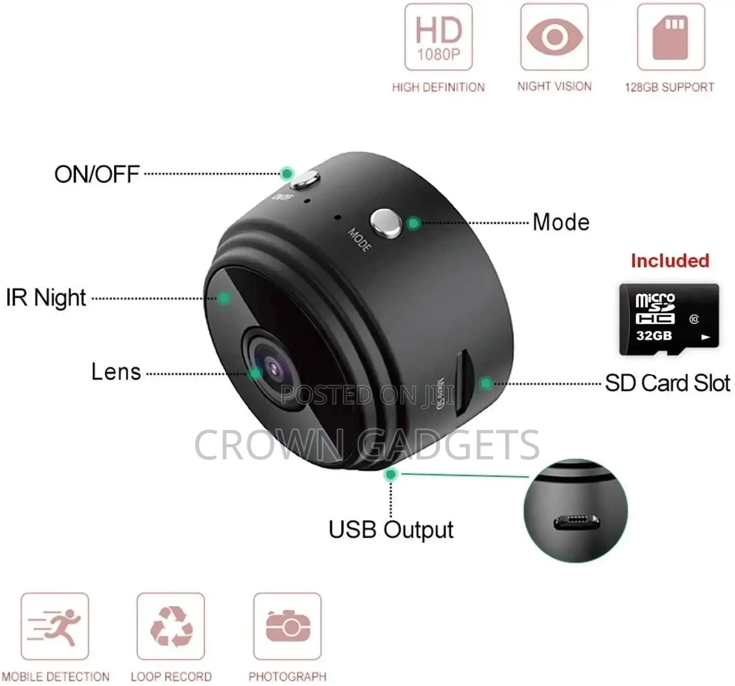 A9 Wifi 1080P Full HD Night Vision Wireless Cam
