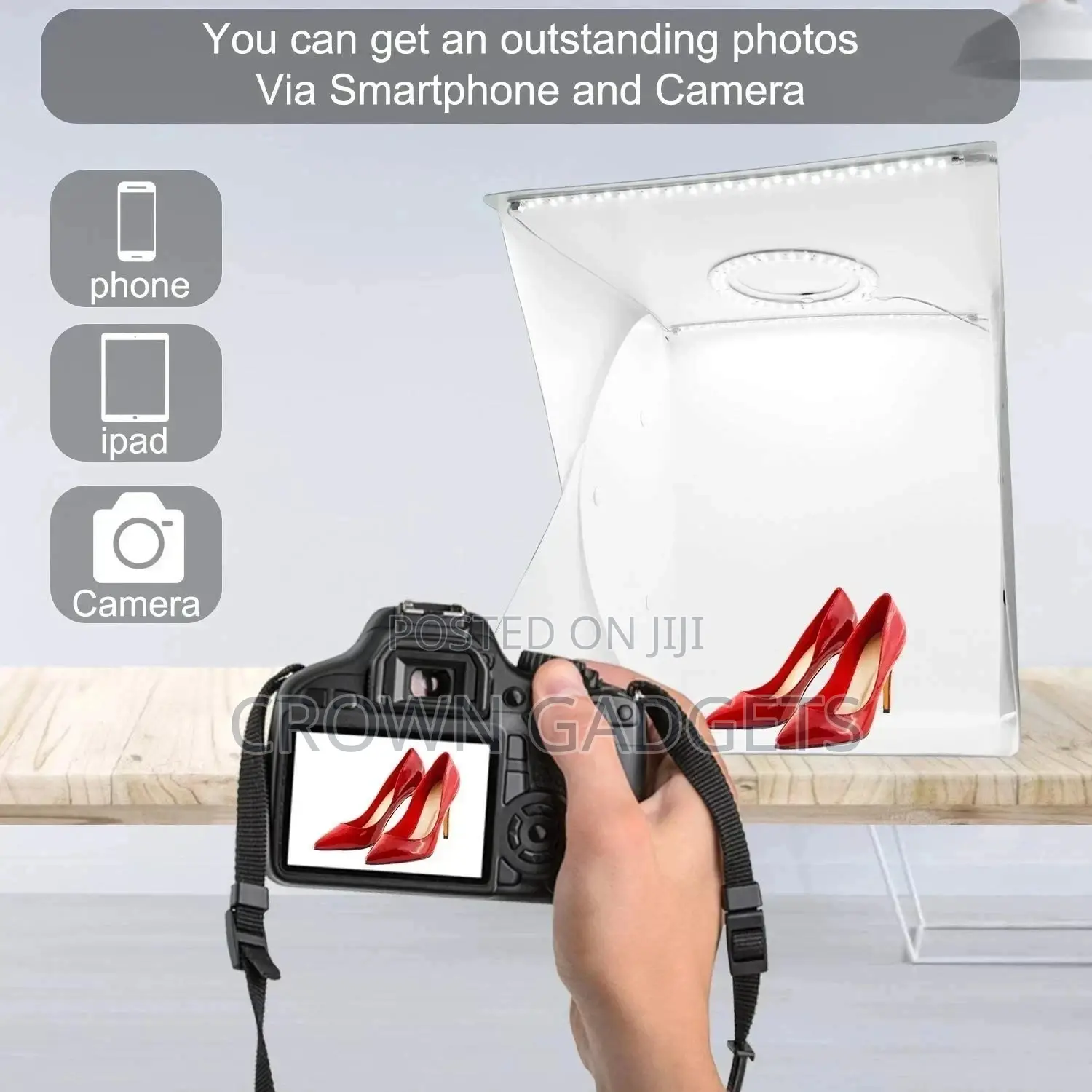 Led Folding Lightbox Tent Box Kit Photo Studio Tabletop Shot