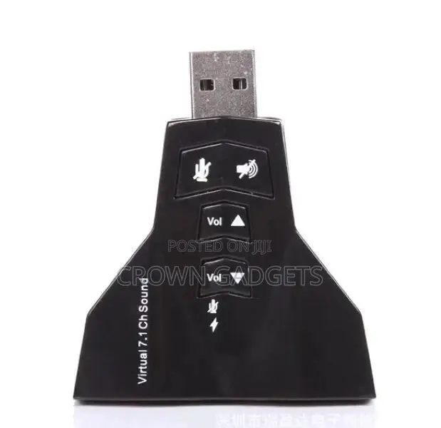Black Double Sound Card Virtual 7.1