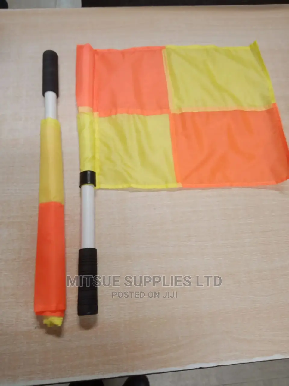 A Pair Of Referee Linesman Flags 4 Squares