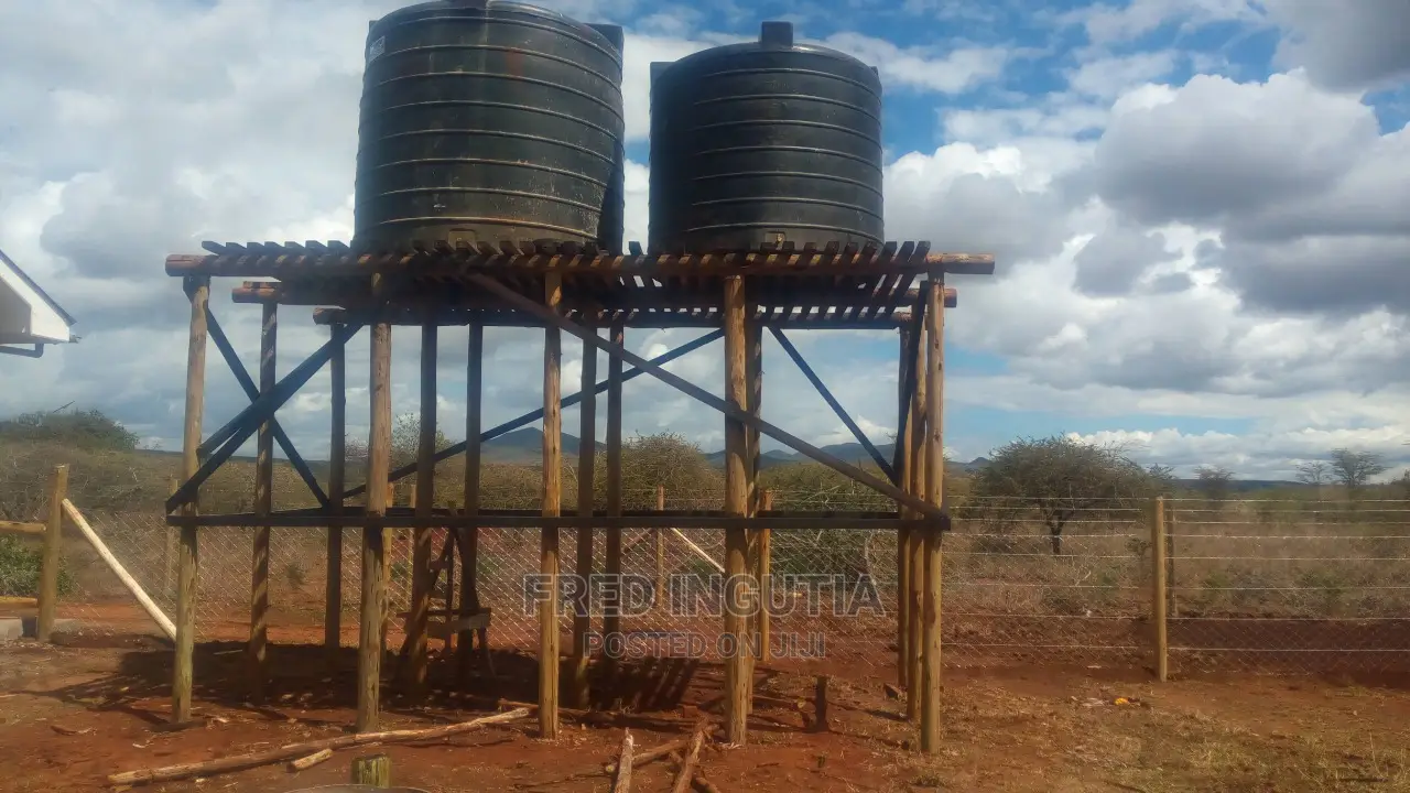 Water Tower Poles Treated Resistant to Termites and Decay