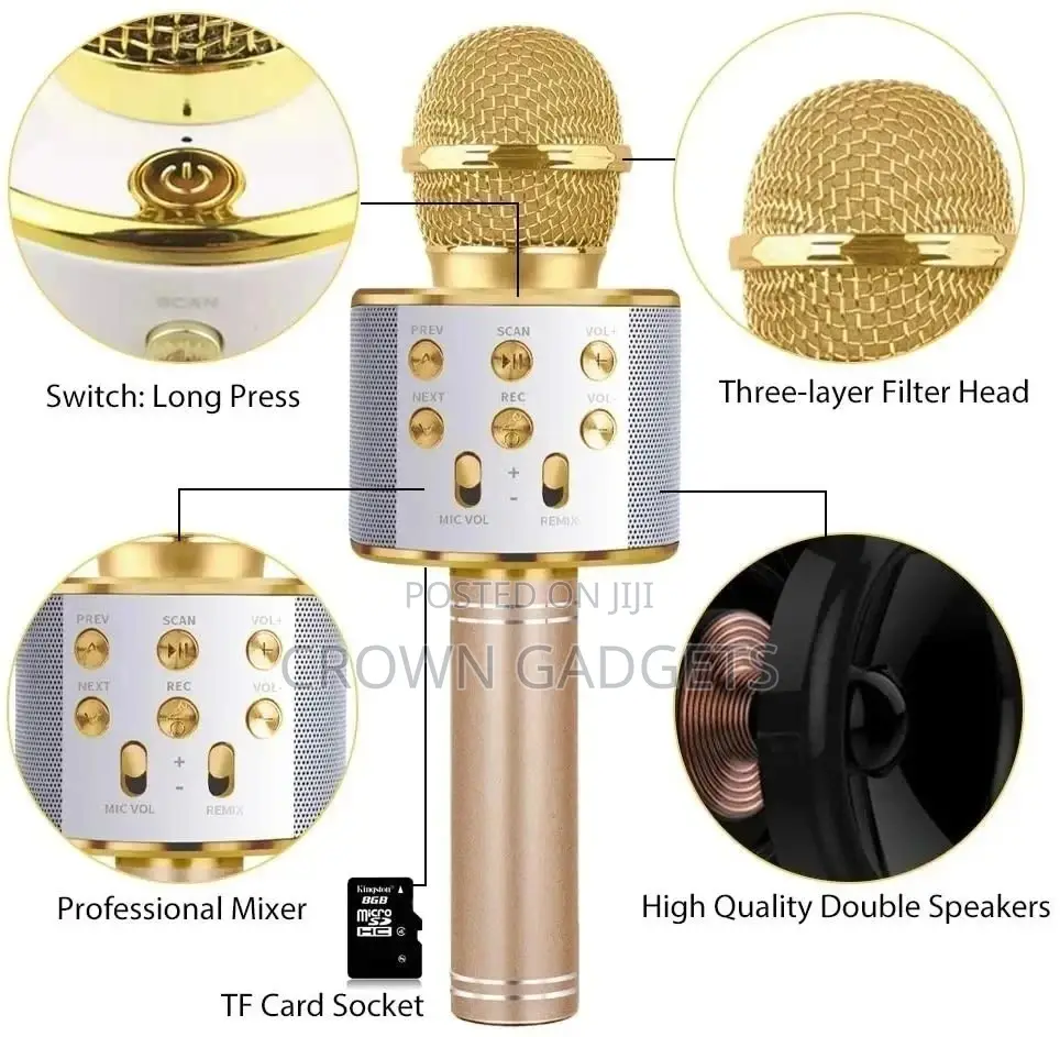 Wireless Bluetooth Karaoke Microphone,3 in 1 Portable
