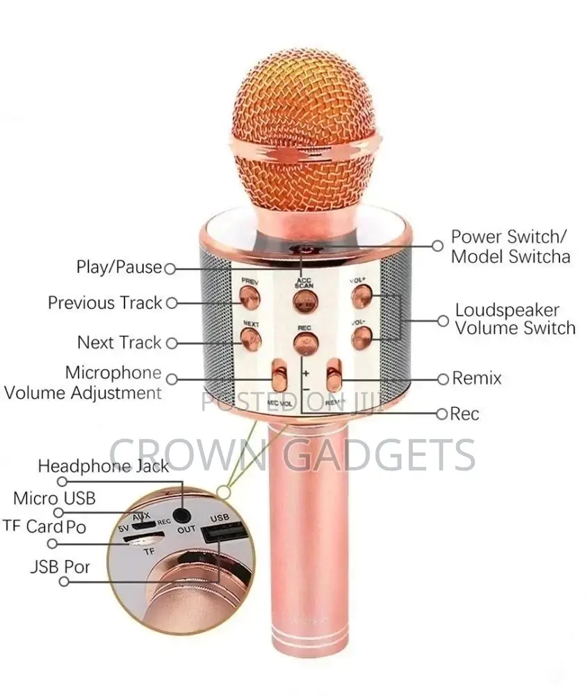 Karaoke Microphone Bluetooth Handheld Portable High Tech