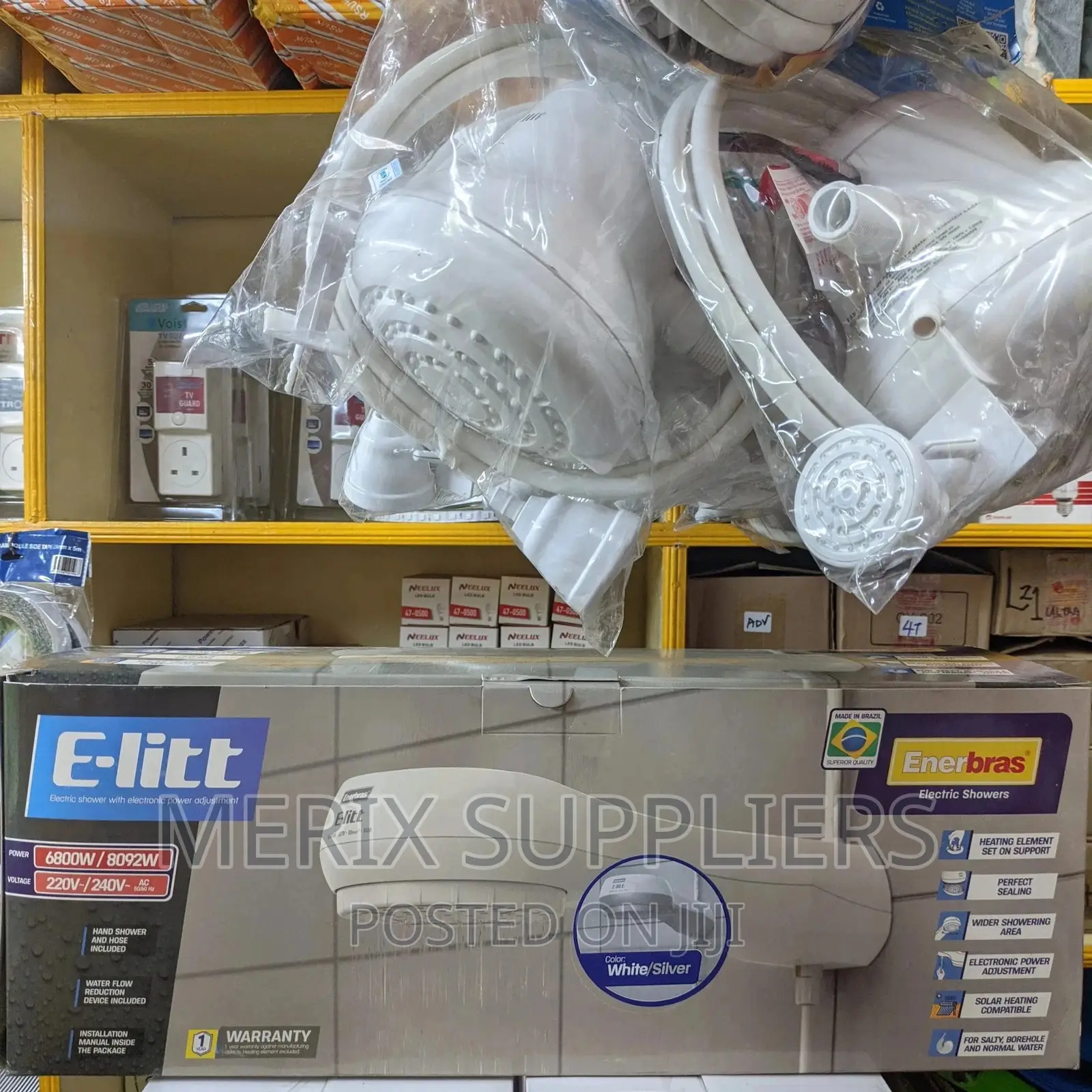 Enerbras E-litt Electronic Instant Shower Head Water Heater