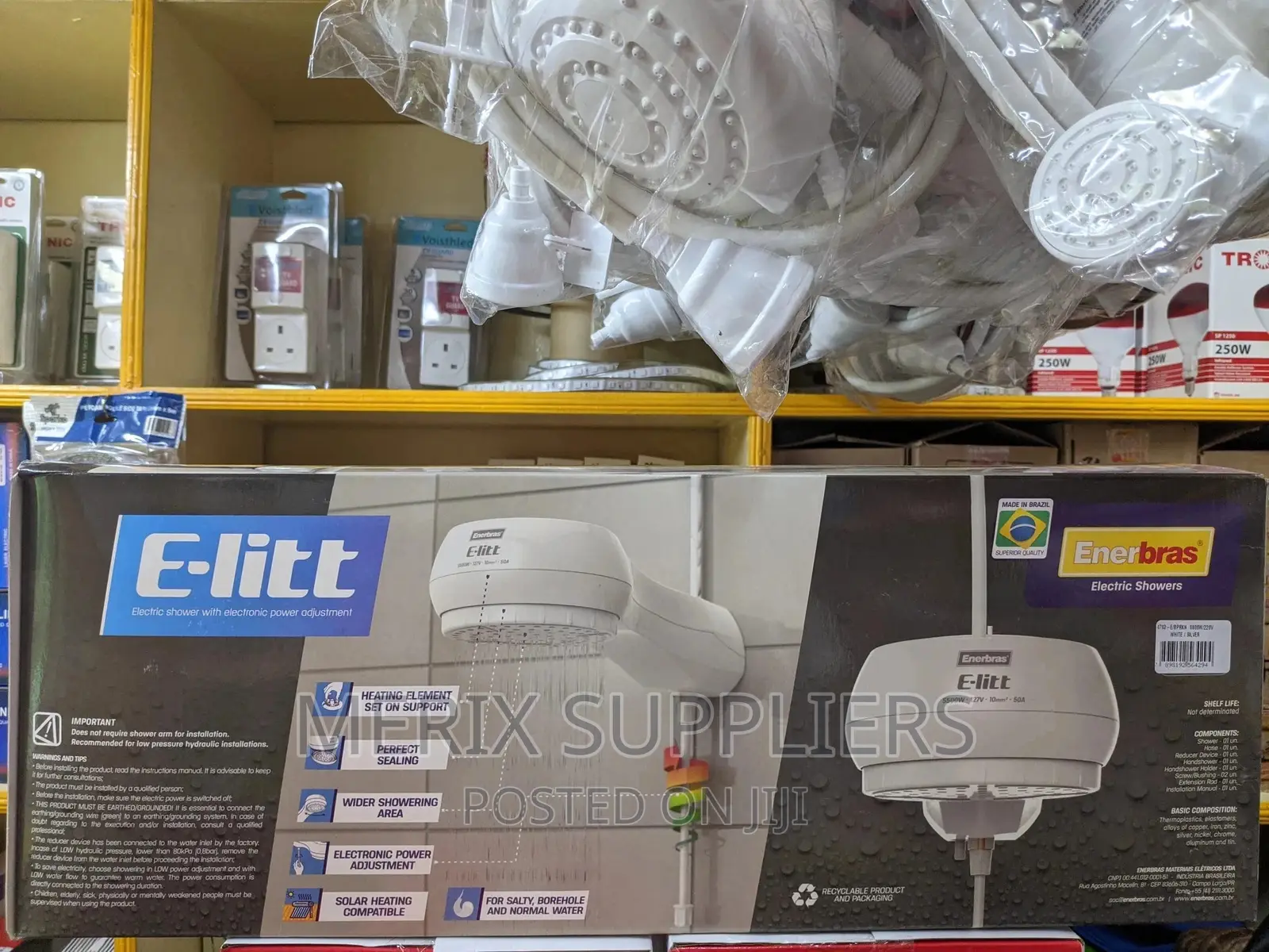 Enerbras E-litt Electronic Instant Shower Head Water Heater