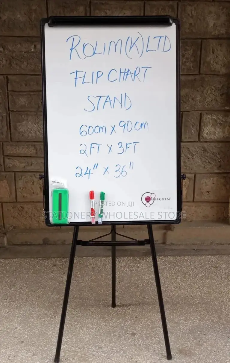 Flip Chart Stand 3ft X 2ft(60cm X 90cm),Magnetic,Dry Erase