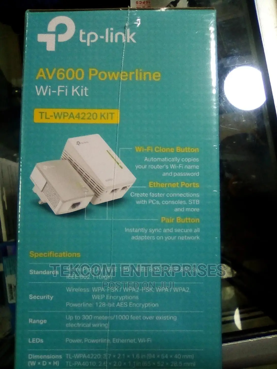 TP LINK TL WPA4220 Powerline 600 Wi-fi Powerline Extender