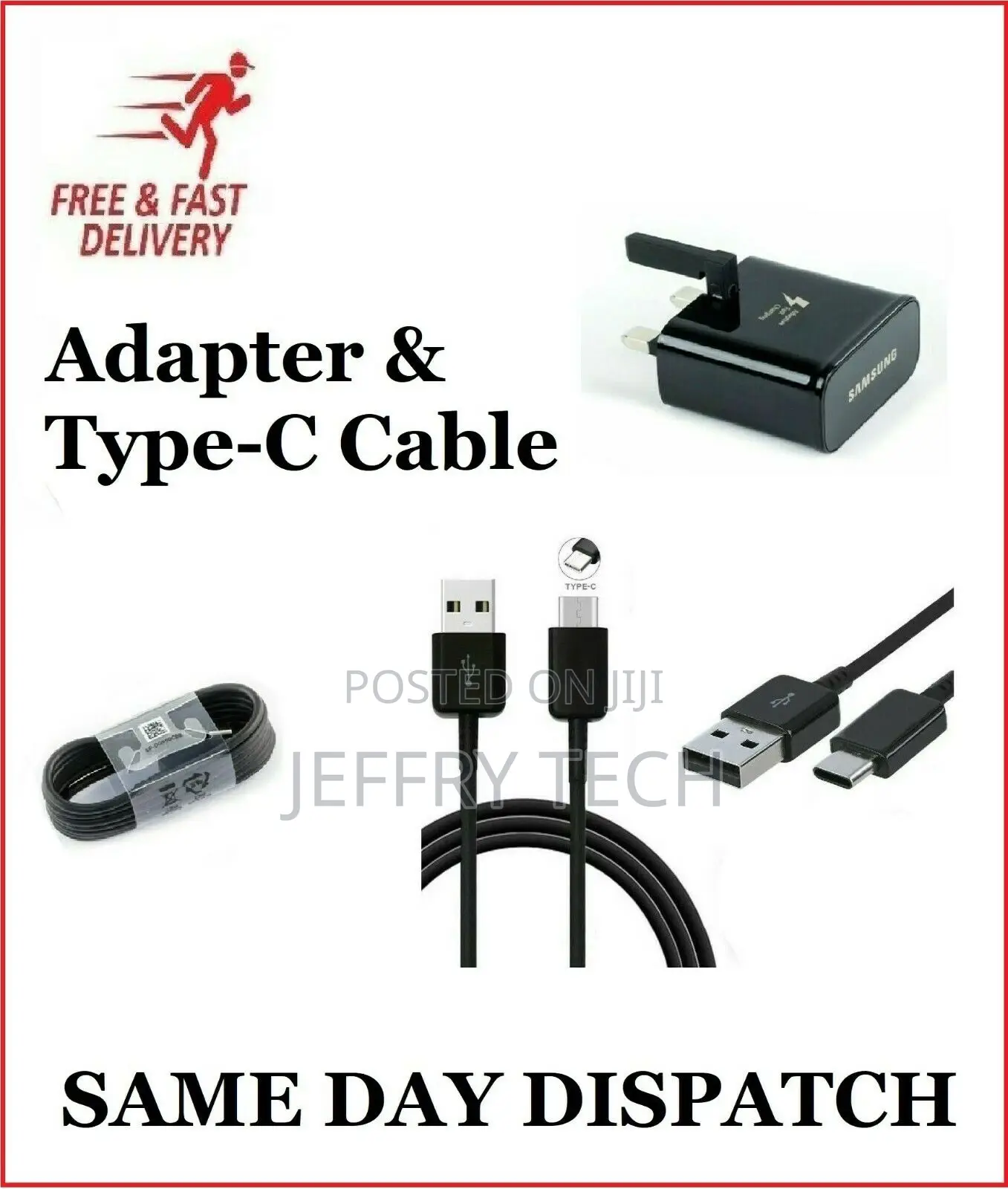 Fast Charger for Samsung Galaxy S8 S9 S10+ Plug +Type C USB