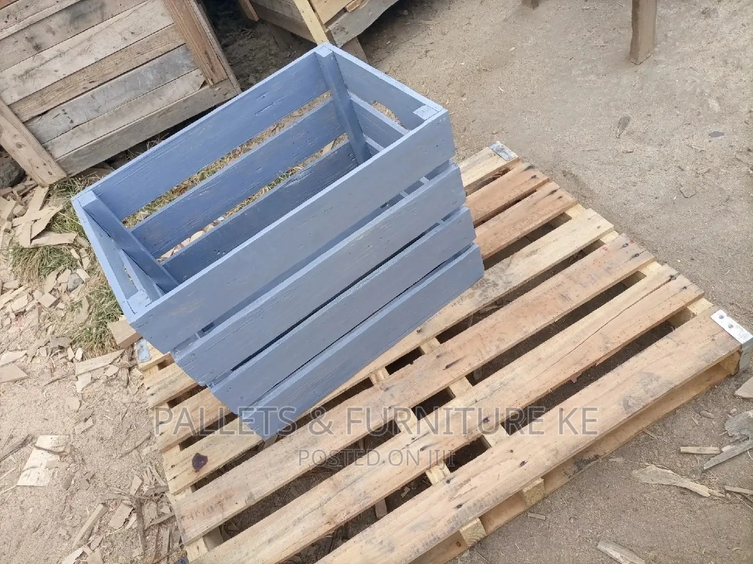 Grey Wooden Crate